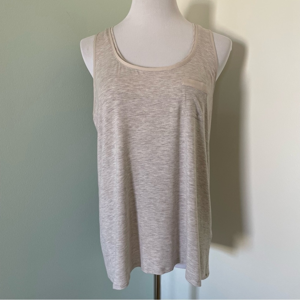 White House Black Market Women’s Beige Sleeveless Top Size L